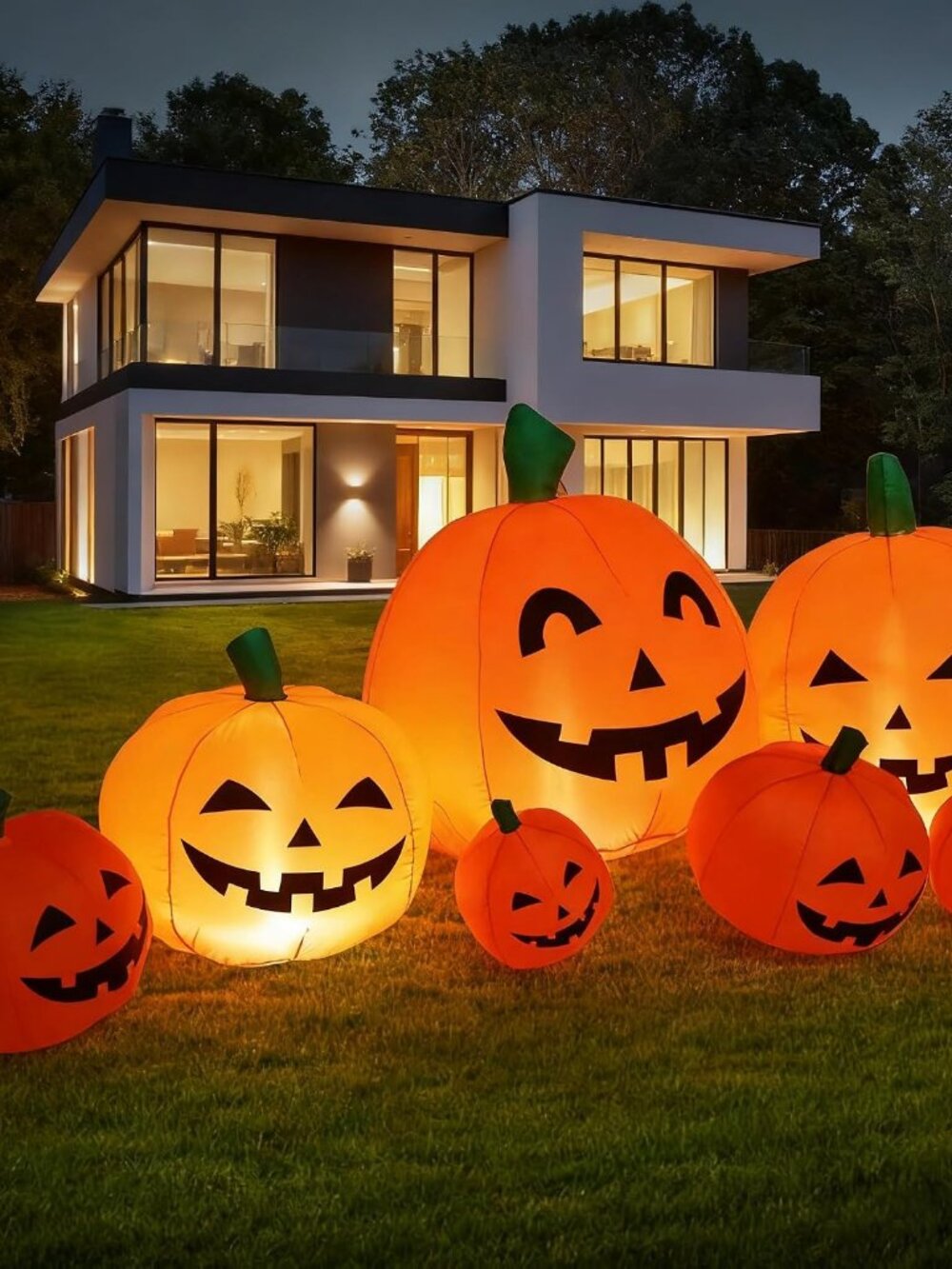 8 FT Halloween Inflatable Pumpkin Patch Fall Thanksgiving LED Yard Decor